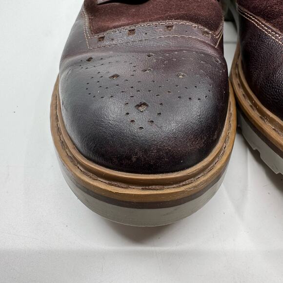 Clarks Mens Leather Upper Wingtip Dress Shoes Brown US 9.5 Lace-Up Office Formal - Picture 13 of 16